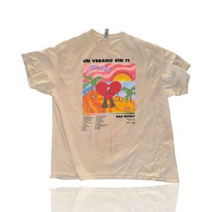 Bad Bunny Un Verano Sin Ti T Shirt Beige XL Concert Tee: Puerto Rico